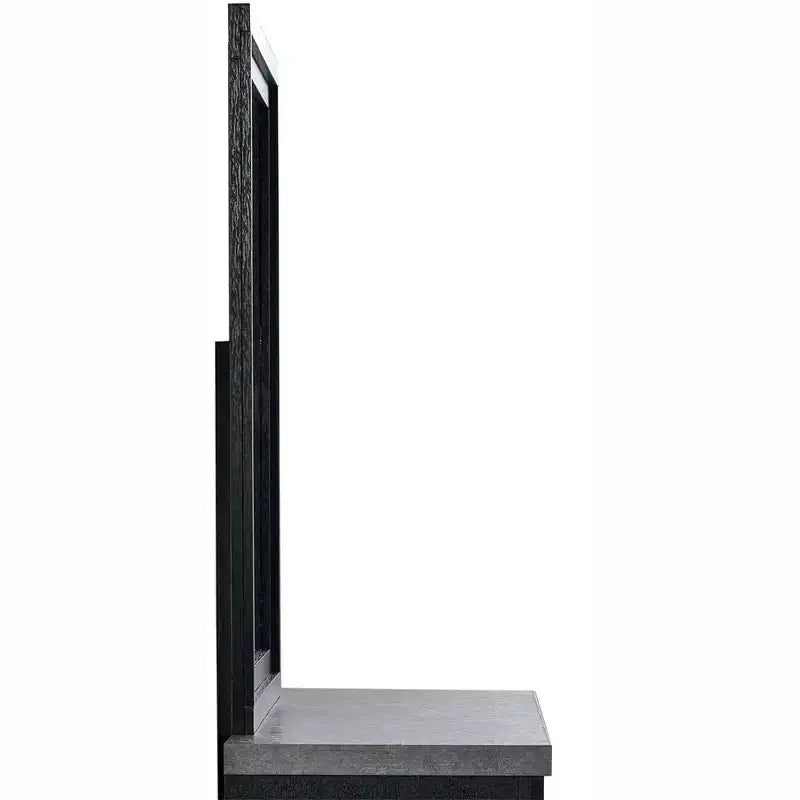 Passion Furniture Grande 41 in. W x 37 in. H Rectangle Wood Frame Black Dresser Mirror