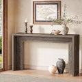 Lantine Farmhouse Console Table, 55-Inch Wooden Sofa Table with Storage for Entryway, Foyer, Hallway, Living Room, Easy Assembly (Gray)