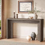 Lantine Farmhouse Console Table, 55-Inch Wooden Sofa Table with Storage for Entryway, Foyer, Hallway, Living Room, Easy Assembly (Gray)