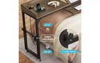 Table de lit réglable Lantine sur roulettes, avec prises, ports USB, support inclinable ; bureau roulant portable pour lit queen size, utilisation pour grand ordinateur.