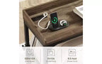 Table de lit réglable Lantine sur roulettes, avec prises, ports USB, support inclinable ; bureau roulant portable pour lit queen size, utilisation pour grand ordinateur.