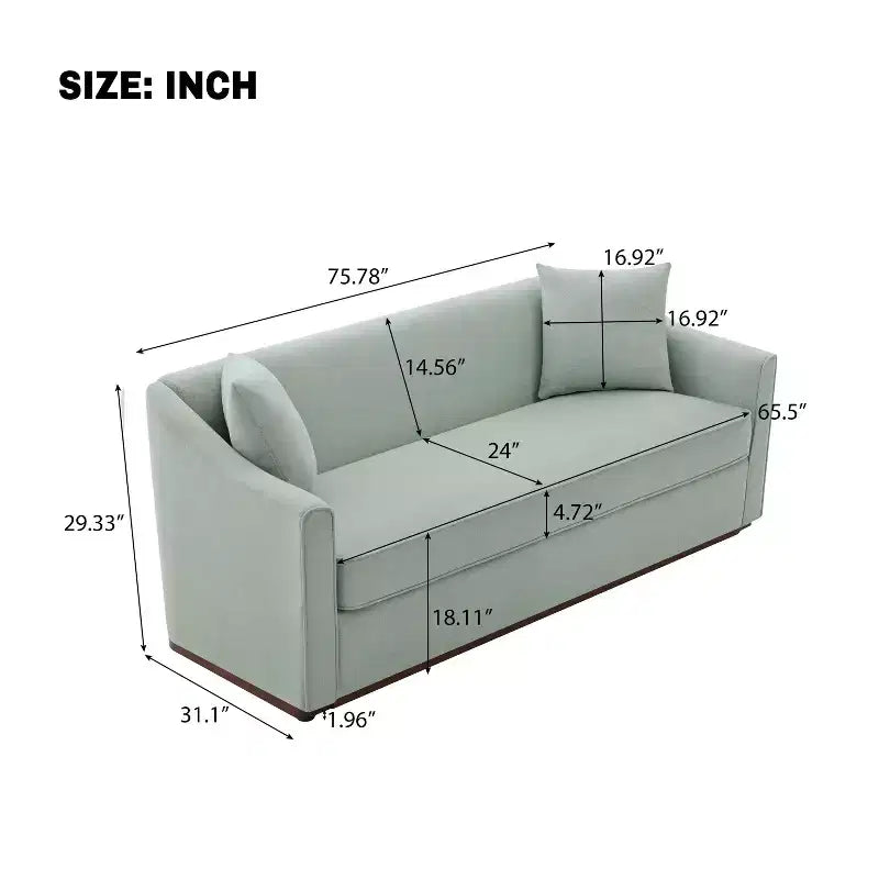 Christopher Knight Home Karim Canapé moderne 3 places en chenille avec oreillers décoratifs, 76 po