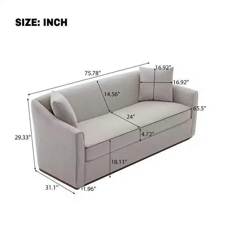 Christopher Knight Home Karim Canapé moderne 3 places en chenille avec oreillers décoratifs, 76 po