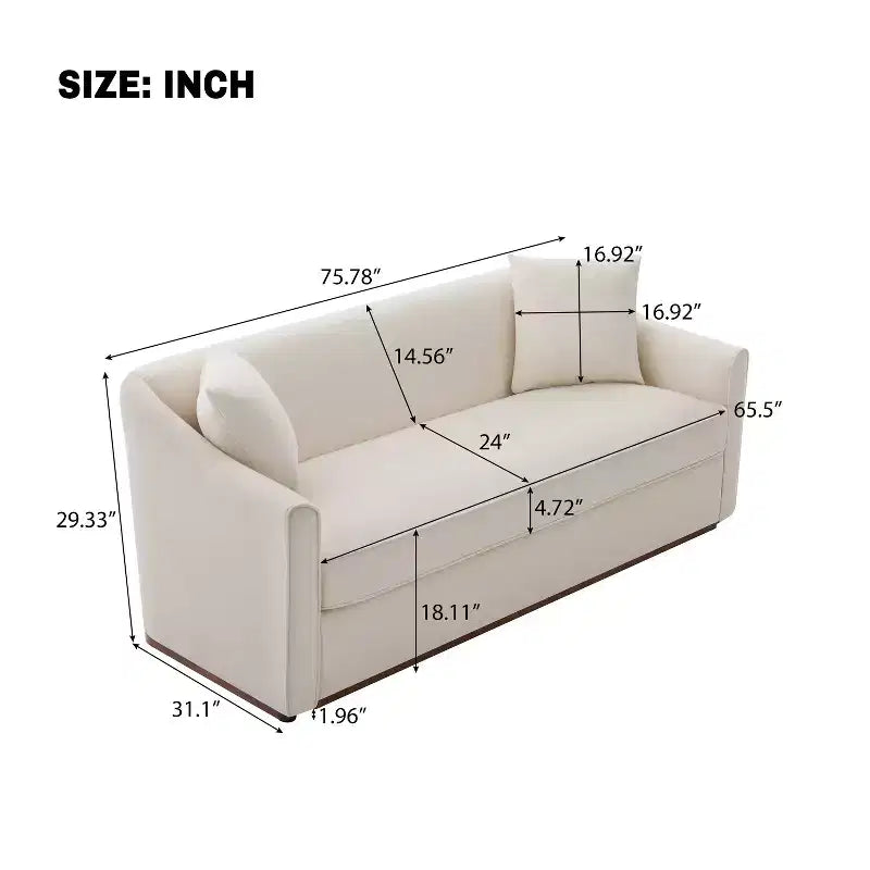 Christopher Knight Home Karim Canapé moderne 3 places en chenille avec oreillers décoratifs, 76 po