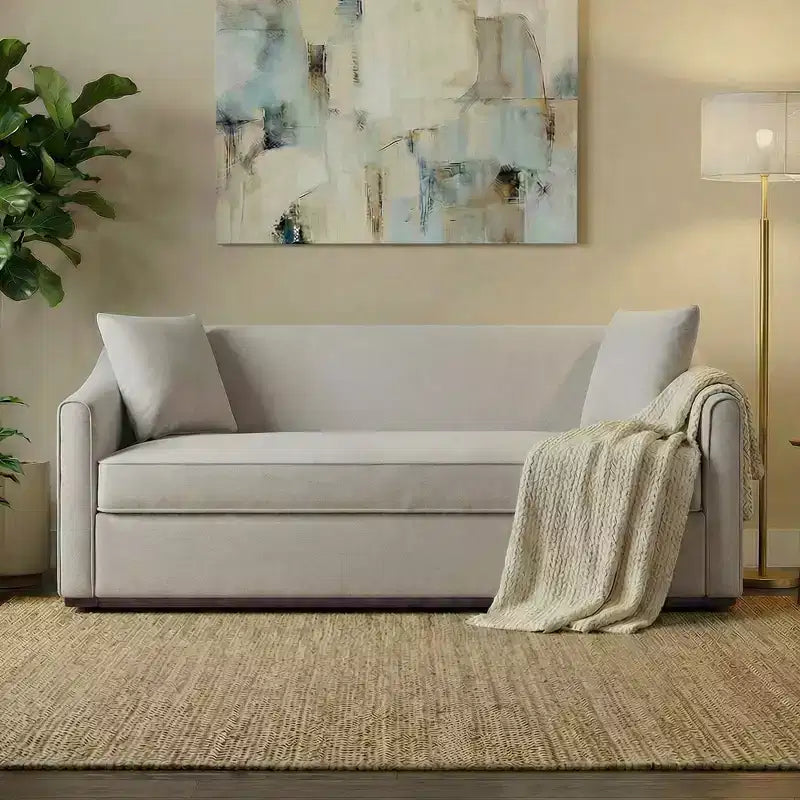 Christopher Knight Home Karim Canapé moderne 3 places en chenille avec oreillers décoratifs, 76 po