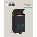 SONGMICS Panier à Linge, Trieur de Linge avec Couvercle, Bac de Rangement, Sacs Amovibles, Cadre en Bambou, 2 Sections, 150 L