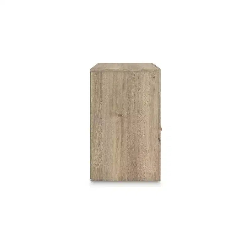 Signature Design by Ashley Prandefort Table de chevet à un tiroir avec étagère ouverte et chargement USB, grain de chêne répliqué, finition marron clair