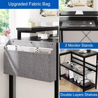 Bureau d'angle en L, Bureau de jeu réversible avec support d'écran et étagères de rangement, pour la maison, Bureau d'ordinateur