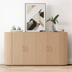 COZONY 63 Fluted Sideboard Buffet Cabinet with Storage, Modern Credenza with Adjustable Shelves & Curved Edge for Dining Room