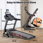 Tapis de course pliable portable de 180 kg, 19 km/h, 5 CV, avec inclinaison de 20 % pour la maison ou le bureau, contrôle par application, tapis de course pour la marche et la course à pied avec sangle de genou