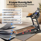 Tapis de course pliable portable de 180 kg, 19 km/h, 5 CV, avec inclinaison de 20 % pour la maison ou le bureau, contrôle par application, tapis de course pour la marche et la course à pied avec sangle de genou
