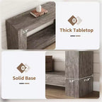Long Farmhouse Console Table, 2-Tier Large Sofa Table with Storage for Living Room, Entryway & Hallway, Rustic Wood Entry Table for Entrance