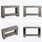 Long Farmhouse Console Table, 2-Tier Large Sofa Table with Storage for Living Room, Entryway & Hallway, Rustic Wood Entry Table for Entrance