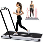 Squatz 2-in-1 Walking Pad with Vibration Plates and Handlebar  White