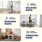 Tapis de marche 2-en-1 Squatz avec plaques vibrantes et guidon blanc
