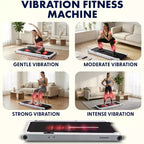 Tapis de marche 2-en-1 Squatz avec plaques vibrantes et guidon blanc
