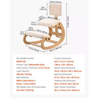 VEVOR Ergonomic Kneeling Chair, Wooden Posture Knee Chair with Adjustable Thick Foam Cushions, Backrest and Wood Frame, Adjustable Height, Off-white
