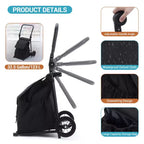 Chariot de courses pliable 2 en 1, chariot à roulettes avec sac étanche de 123 L, siège rembourré et poignée réglable pour les courses, la lessive, les voyages