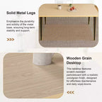 FurnitureR Modern Rectangular Dining Table with MDF Wood Top and Metal Legs, Kitchen Dining Room Table for Home Apartment Dining Space