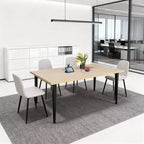 FurnitureR Modern Rectangular Dining Table with MDF Wood Top and Metal Legs, Kitchen Dining Room Table for Home Apartment Dining Space