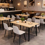 FurnitureR Modern Rectangular Dining Table with MDF Wood Top and Metal Legs, Kitchen Dining Room Table for Home Apartment Dining Space