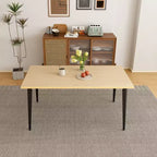 FurnitureR Modern Rectangular Dining Table with MDF Wood Top and Metal Legs, Kitchen Dining Room Table for Home Apartment Dining Space