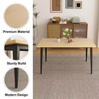 FurnitureR Modern Rectangular Dining Table with MDF Wood Top and Metal Legs, Kitchen Dining Room Table for Home Apartment Dining Space