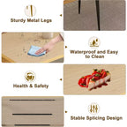 FurnitureR Modern Rectangular Dining Table with MDF Wood Top and Metal Legs, Kitchen Dining Room Table for Home Apartment Dining Space