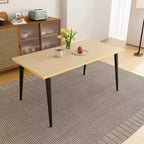 FurnitureR Modern Rectangular Dining Table with MDF Wood Top and Metal Legs, Kitchen Dining Room Table for Home Apartment Dining Space