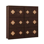 Wooden Shoe Cabinet with 6 Flip Drawers Adjustable Shelves Flower Pattern Diamond Handle Freestanding Slim Storage Organizer for Entryway
