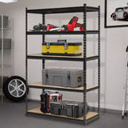 Acekool Garage Home Storage, 5 Tier 36 in Metal Shelving Unit, Heavy Duty Adjustable Utility Storage Shelves for Pantry Basement, Black