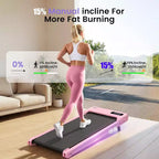 Tapis de course KRISRATE 6 en 1 de 3,5 CV avec plateforme vibrante et inclinaison de 12 %/15 %, tapis de course pliable sous le bureau pour la maison, le bureau