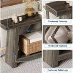 Table console pour entrée, table de canapé étroite de 70,9 pouces de style rustique derrière le canapé avec rangement à 2 niveaux, table de canapé ultra-stable avec pieds trapézoïdaux derrière le canapé