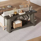 Table console pour entrée, table de canapé étroite de 70,9 pouces de style rustique derrière le canapé avec rangement à 2 niveaux, table de canapé ultra-stable avec pieds trapézoïdaux derrière le canapé