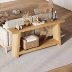 Table console pour entrée, table de canapé étroite de 70,9 pouces de style rustique derrière le canapé avec rangement à 2 niveaux, table de canapé ultra-stable avec pieds trapézoïdaux derrière le canapé