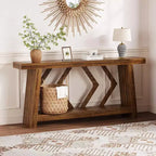 Table console pour entrée, table de canapé étroite de 70,9 pouces de style rustique derrière le canapé avec rangement à 2 niveaux, table de canapé ultra-stable avec pieds trapézoïdaux derrière le canapé