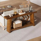 Table console pour entrée, table de canapé étroite de 70,9 pouces de style rustique derrière le canapé avec rangement à 2 niveaux, table de canapé ultra-stable avec pieds trapézoïdaux derrière le canapé