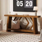 Table console pour entrée, table de canapé étroite de 70,9 pouces de style rustique derrière le canapé avec rangement à 2 niveaux, table de canapé ultra-stable avec pieds trapézoïdaux derrière le canapé