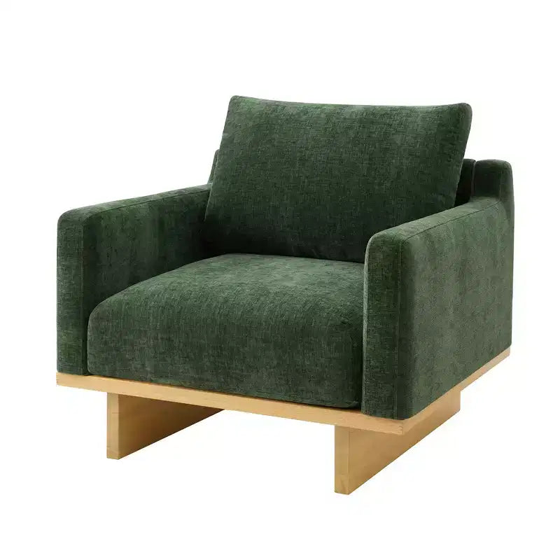 Whisen Modern Minimalist Accent Chair with Solid Wood Frame Ergonomic for Living Room, Soft Cushions and Spacious Design