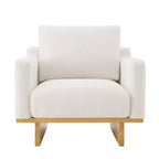 Whisen Modern Minimalist Accent Chair with Solid Wood Frame Ergonomic for Living Room, Soft Cushions and Spacious Design