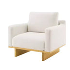 Whisen Modern Minimalist Accent Chair with Solid Wood Frame Ergonomic for Living Room, Soft Cushions and Spacious Design
