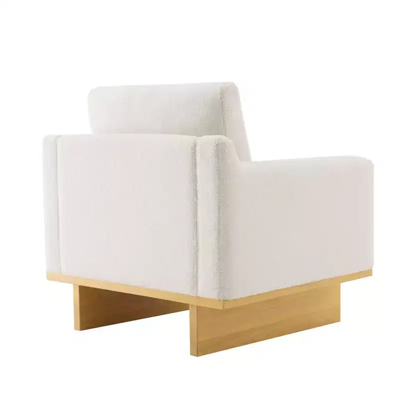 Whisen Modern Minimalist Accent Chair with Solid Wood Frame Ergonomic for Living Room, Soft Cushions and Spacious Design