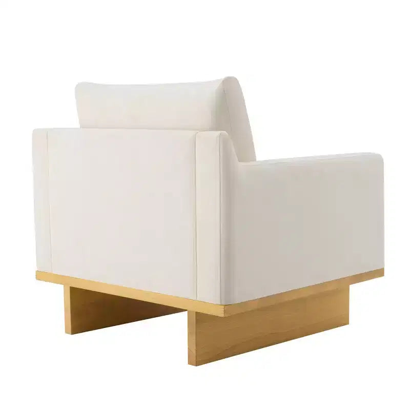 Whisen Modern Minimalist Accent Chair with Solid Wood Frame Ergonomic for Living Room, Soft Cushions and Spacious Design