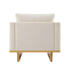 Whisen Modern Minimalist Accent Chair with Solid Wood Frame Ergonomic for Living Room, Soft Cushions and Spacious Design