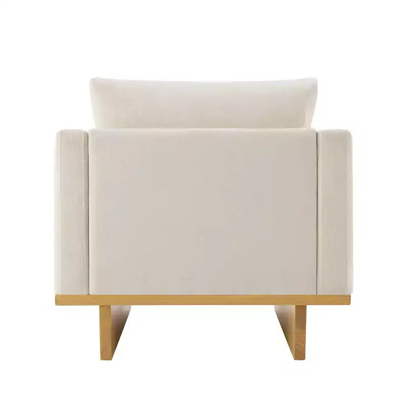Whisen Modern Minimalist Accent Chair with Solid Wood Frame Ergonomic for Living Room, Soft Cushions and Spacious Design