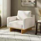 Whisen Modern Minimalist Accent Chair with Solid Wood Frame Ergonomic for Living Room, Soft Cushions and Spacious Design
