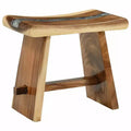 vidaXL Shower Stool Natural 19.69 x 11.81 x 17.32 in Solid Suar Wood