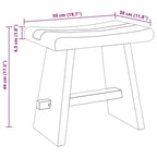 vidaXL Shower Stool Natural 19.69 x 11.81 x 17.32 in Solid Suar Wood