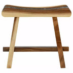 vidaXL Shower Stool Natural 19.69 x 11.81 x 17.32 in Solid Suar Wood