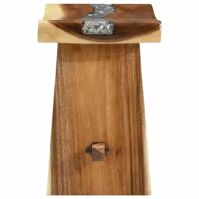 vidaXL Shower Stool Natural 19.69 x 11.81 x 17.32 in Solid Suar Wood